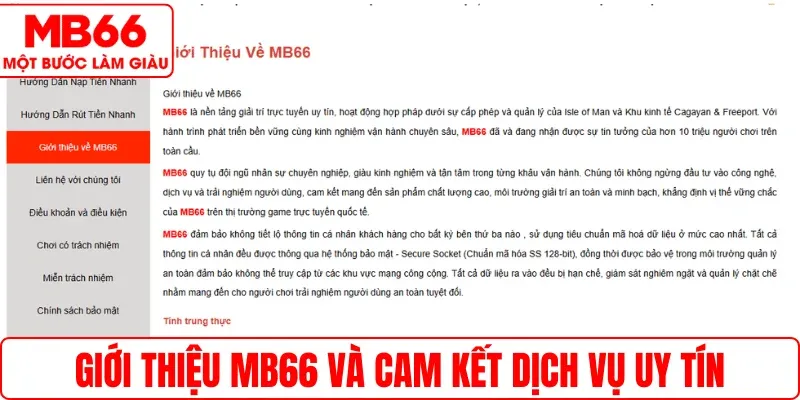 Giới thiệu MB66 và cam kết dịch vụ uy tín